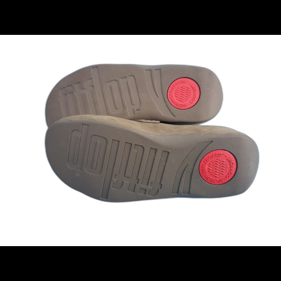 Fitflops Cloggs Sz 6 Women Green Leather Shoe Boho Preppy Buckle Teacher Slip On - Picture 6 of 10